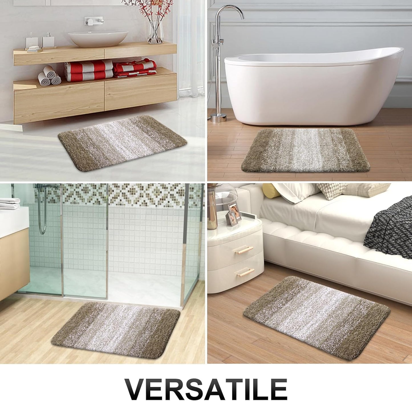 OLANLY Bathroom Runner Rugs 59x24, Extra Soft Absorbent Microfiber Bath Rugs, Rubber Backing, Quick Dry, Machine Washable Bath Mats for Bathroom Floor, Tub and Shower, Home Decor Accessories, Coffee