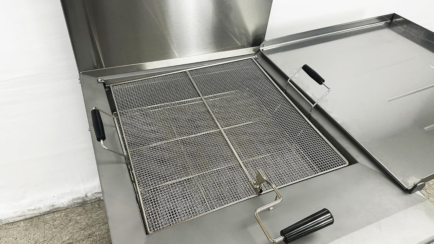 Commercial Gas Donut Fryer, 170lb Capacity, 4-Tube Burner, Stainless Steel, ETL Certified, 41.3 x 56.8 inch GF-24P