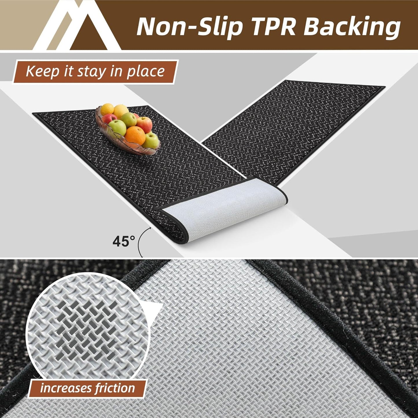 COSY HOMEER-Door-Mat 32"x48" Non Slip Absorbent Entryway Rugs Dirt Trapper Doormats Washable Entrance Mats Low Pile Welcome Floor Mat for Front Back Door and Entry Mats,Black