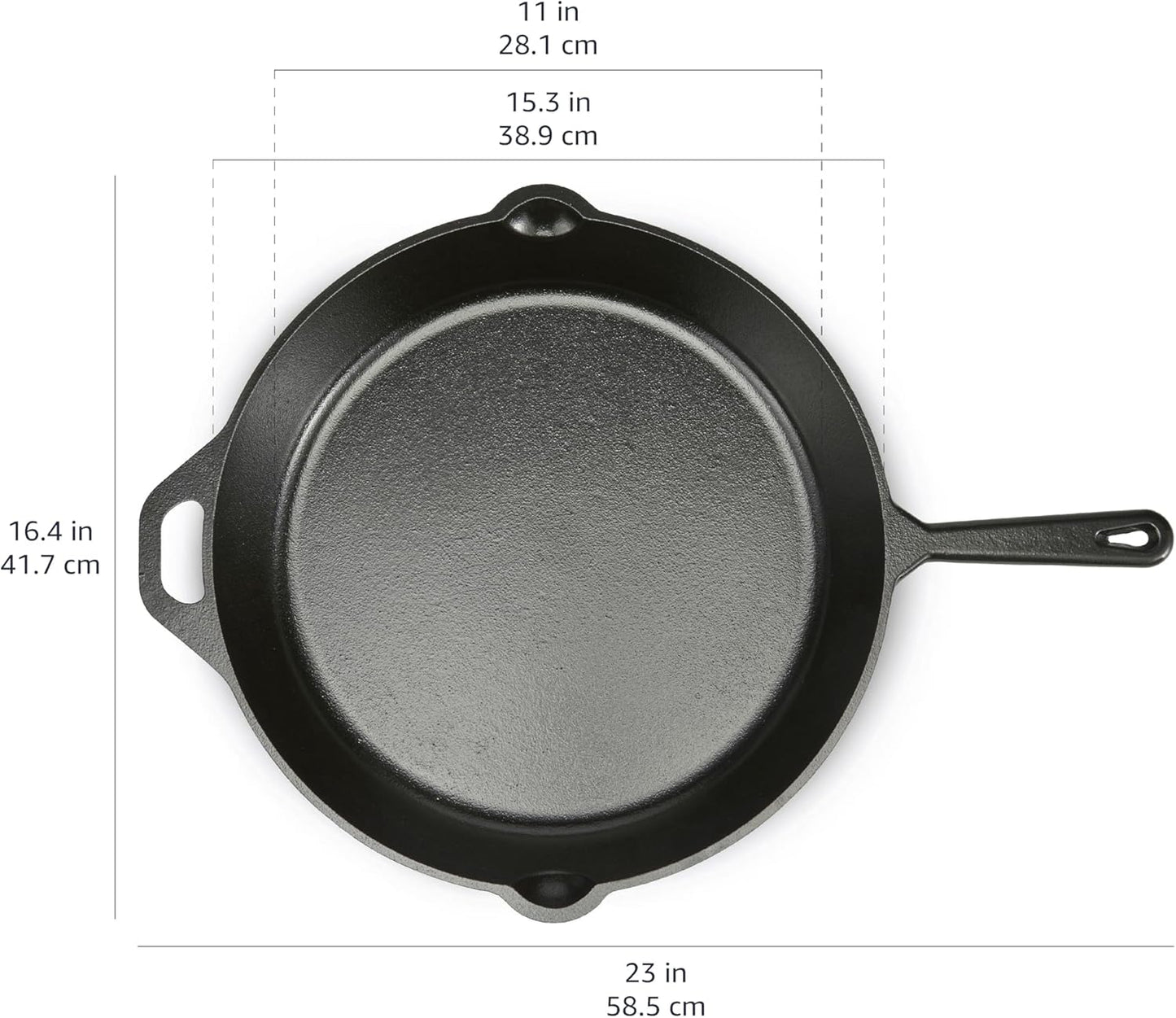 Amazon Basics Pre-Seasoned Cast Iron Skillet, Oven Safe, Even Heating, Heavy-Duty & Large, 15-Inch, Black
