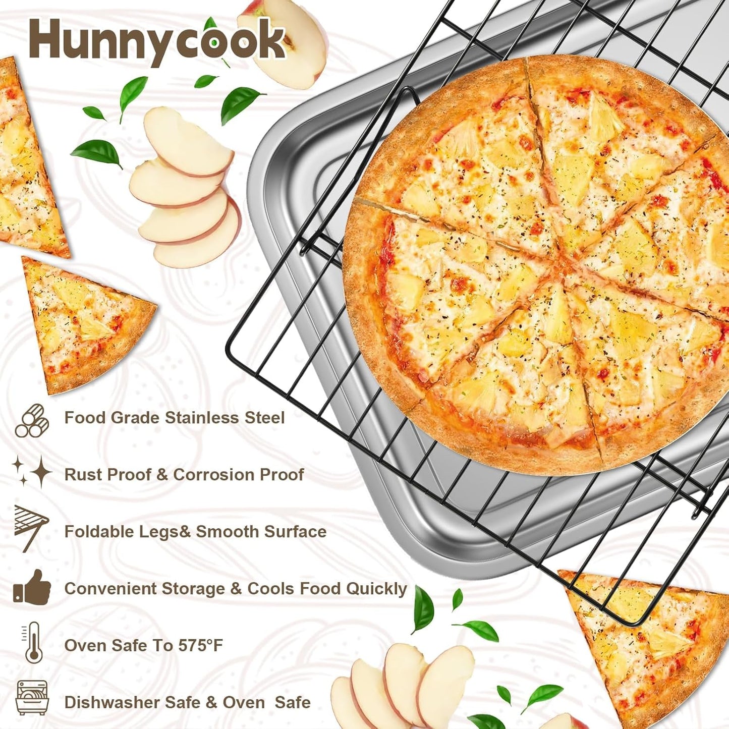 Cooling Racks - 3P Stackable Tall Baking Racks, 10 * 16 Inch Stainless Steel Wire Rack for Baking Sheet, Cooling Racks for Cooking and Baking, Oven and Dishwasher Safe