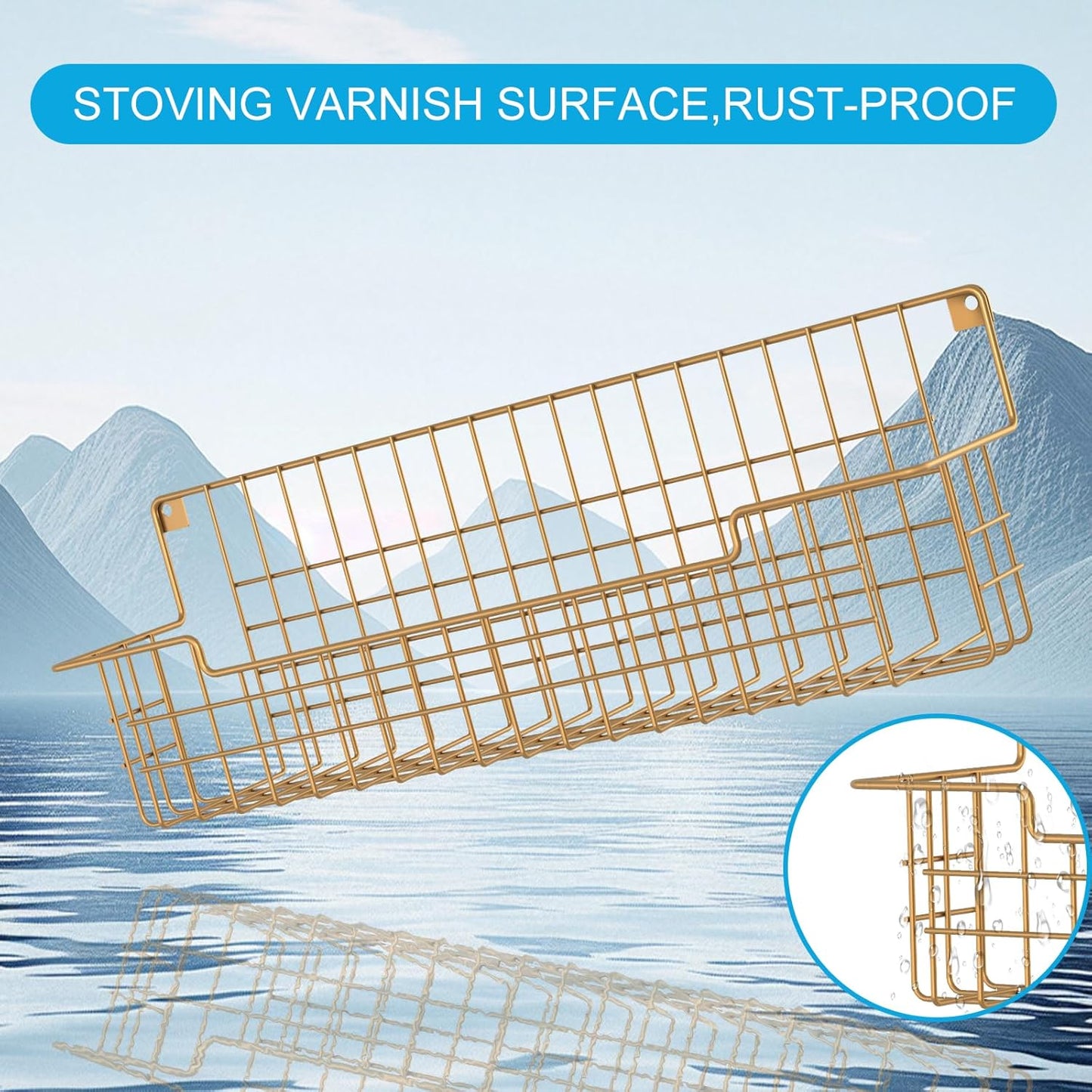 Spice Rack, 4-Pack Seasoning Organizer Wall Mounted for Kitchen Storage Organization, Metal Spice Holder Shelf for Cabinet, Pantry, Gold