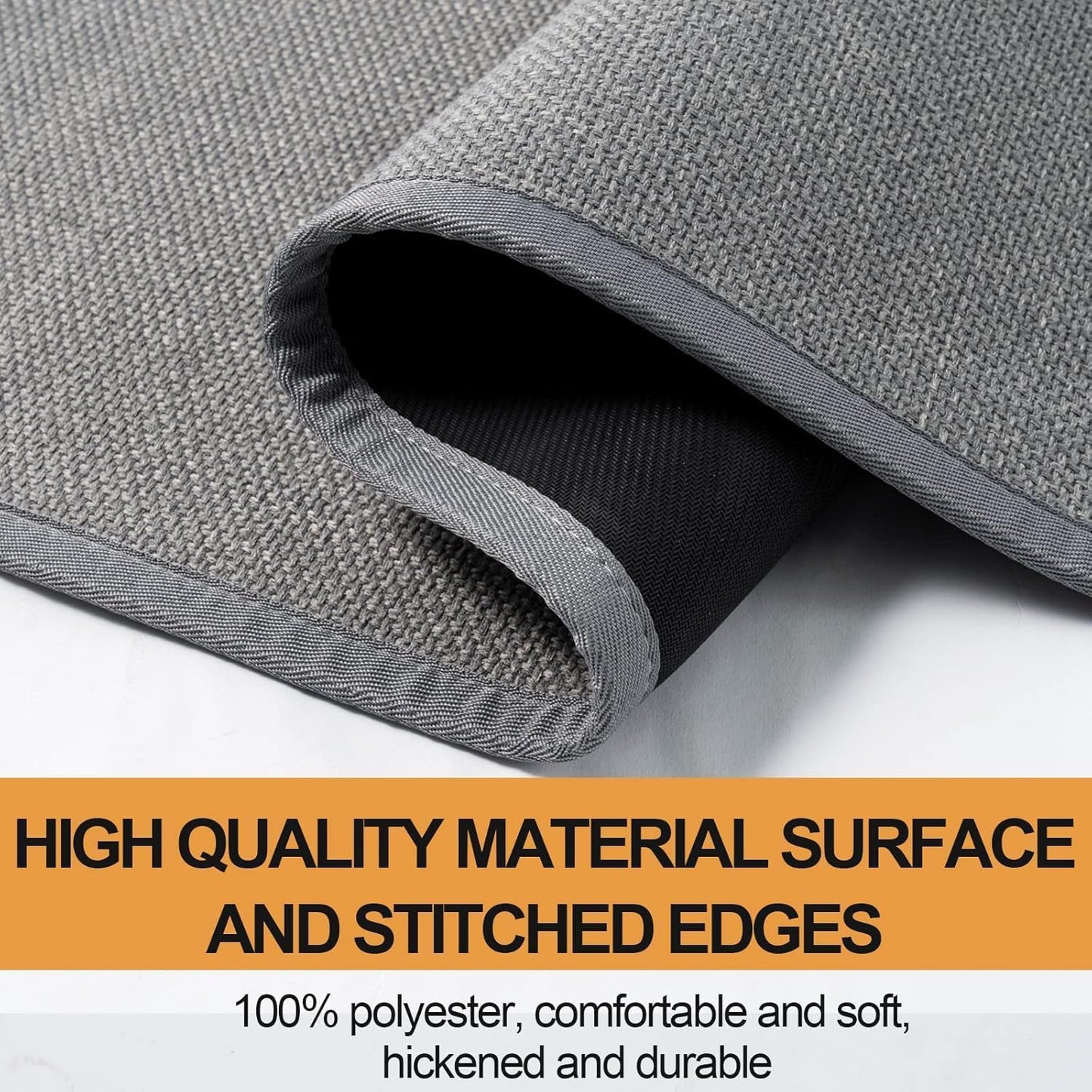 Kitchen Mat 1 PCS, Cushioned Non Slip Rugs for Kitchen Floor, Absorbent Runner Comfort Standing Mats Washable for Kitchen, Office, Home (Grey, 24"x36")