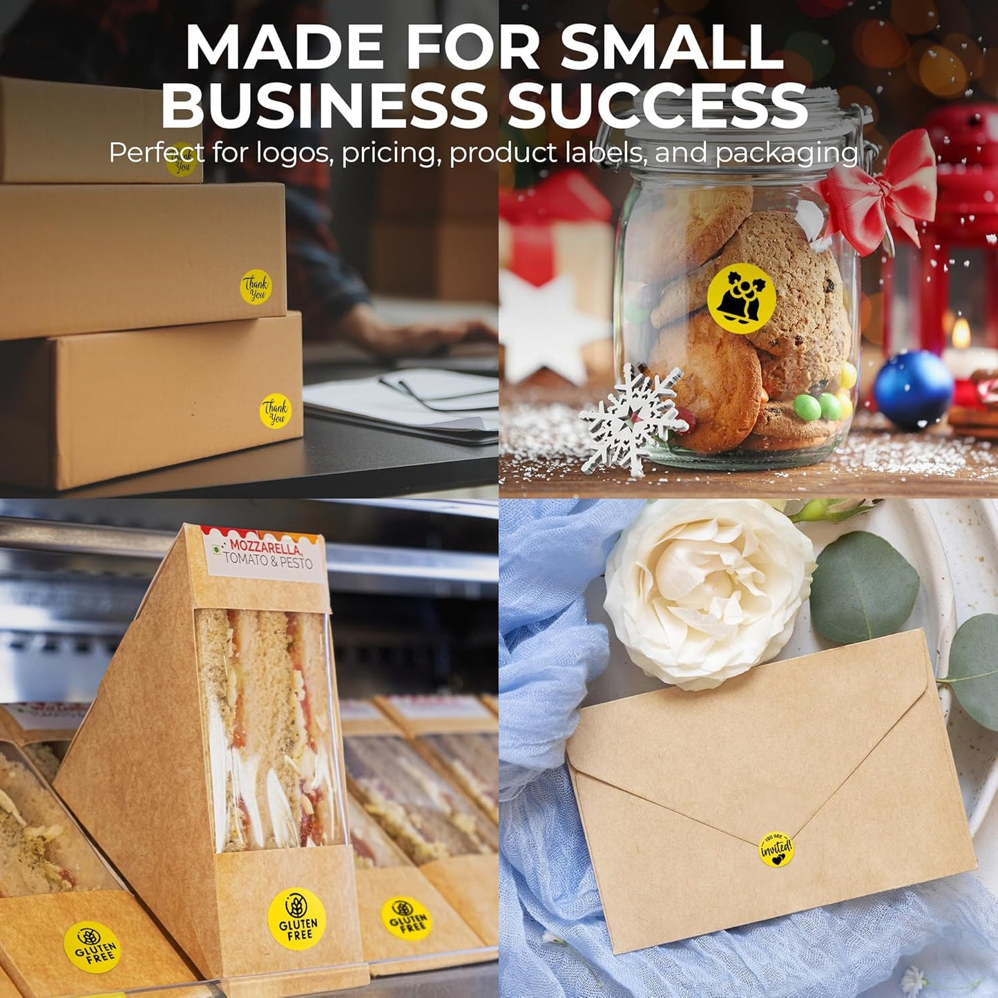 Perco Yellow 1-Inch Perforated Circle Dot Thermal Sticker Labels — 735 Stickers/Roll, Direct Thermal Printer Compatible—with Permanent Adhesive for Color Coding, Garage Sales, Crafts—Made in USA