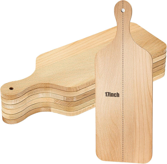 Lounsweer 6 Pcs Thicken Cutting Board Bulk Wood Board for Chopping Serving Charcuterie Material for Laser Engraving Mother' Day Wedding Housewarming Gift
