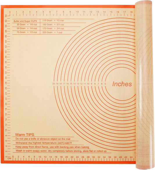 Silicone Pastry Mat 36x24 Inch - Nonstick Baking Mat Perfect for Dough, Pastry, Pie Crust, Fondant, Pasta/Pizza