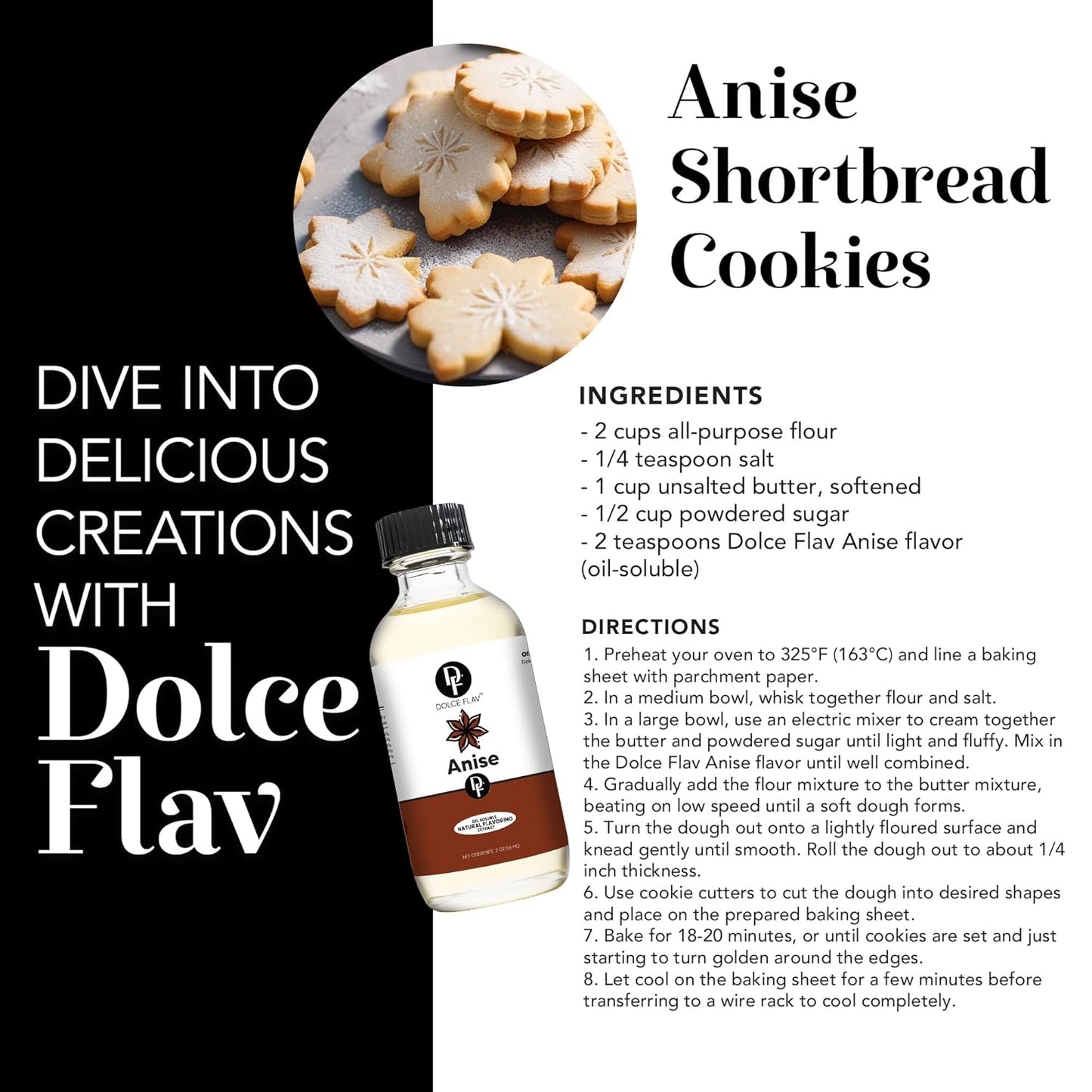 Dolce Flav Natural Anise Extract – 1 Gallon Oil-Soluble Kosher, Sugar-Free, Concentrated Licorice Anise Flavoring for Baking, Cookies & Liqueurs