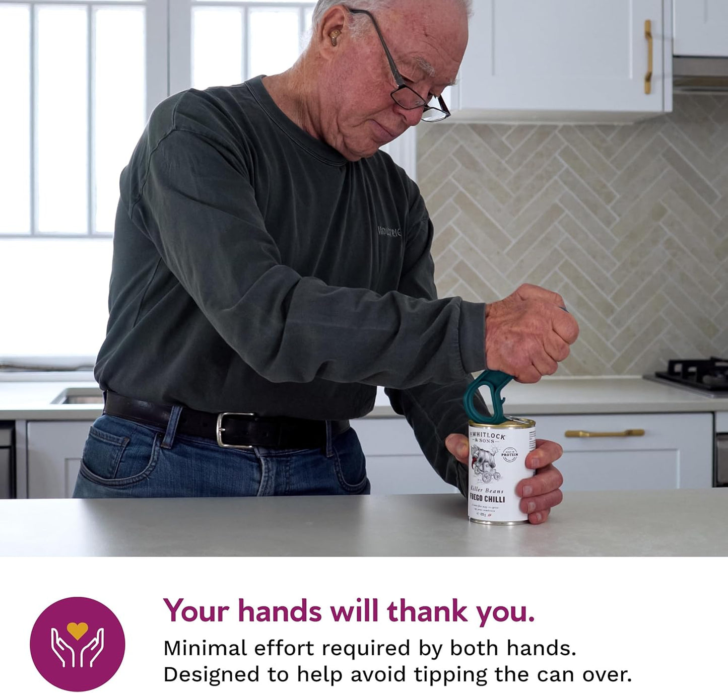 Ring Pull & Pop Top Can Opener (Mulberry) Easy Open Any Pull Tab Cans for Seniors, Soda, Pet Food, Cat Cans, Beer, Parkinsons Aids for living Gifts, Gadgets for People with Arthritis, kitchen gadgets.