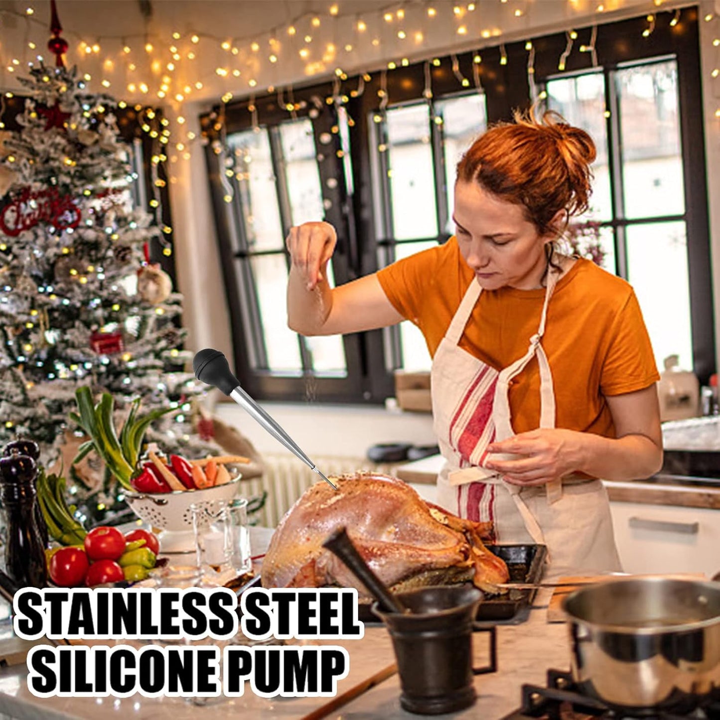 Turkey Baster Syringe, Baster for cooking, Meat & Poultry Basters, Black