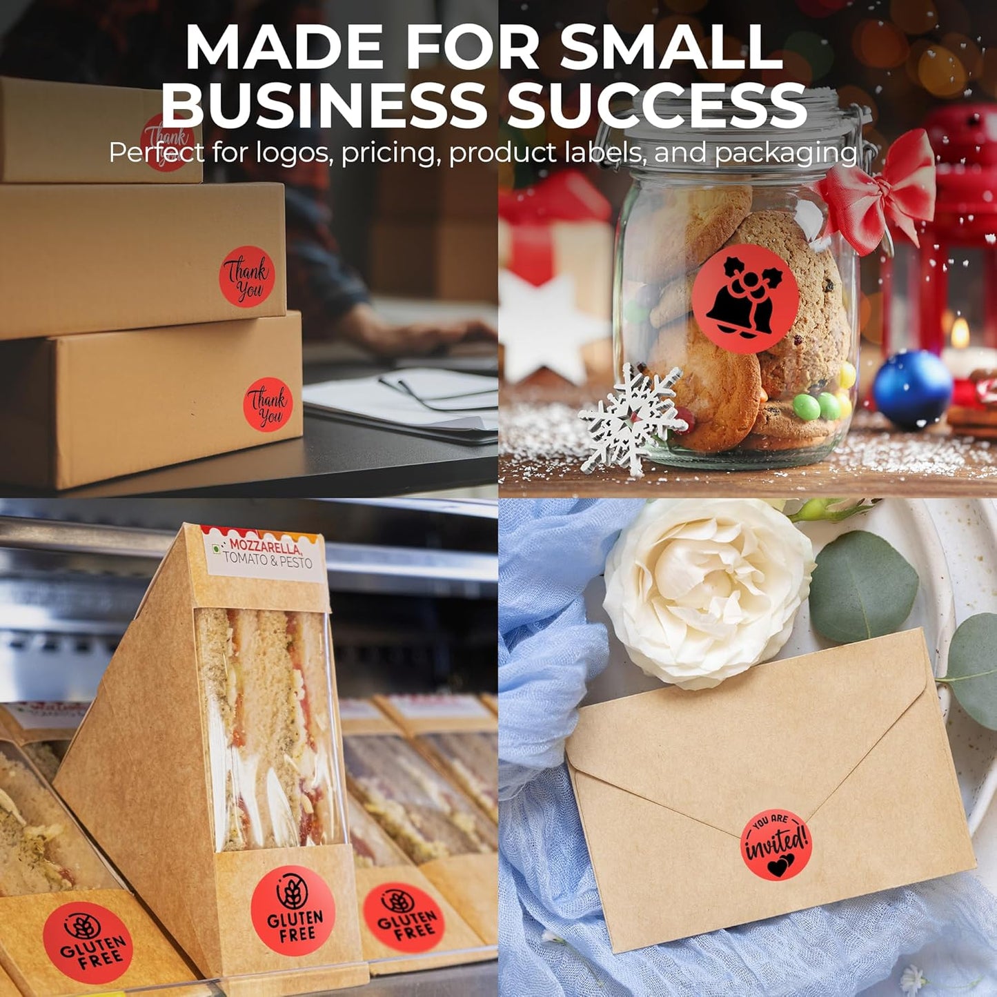 Perco Red 2-Inch Perforated Circle Dot Thermal Sticker Labels — 735 Stickers/Roll, Direct Thermal Printer Compatible—with Permanent Adhesive for Organizing, Color Coding, Bin Labeling—Made in USA