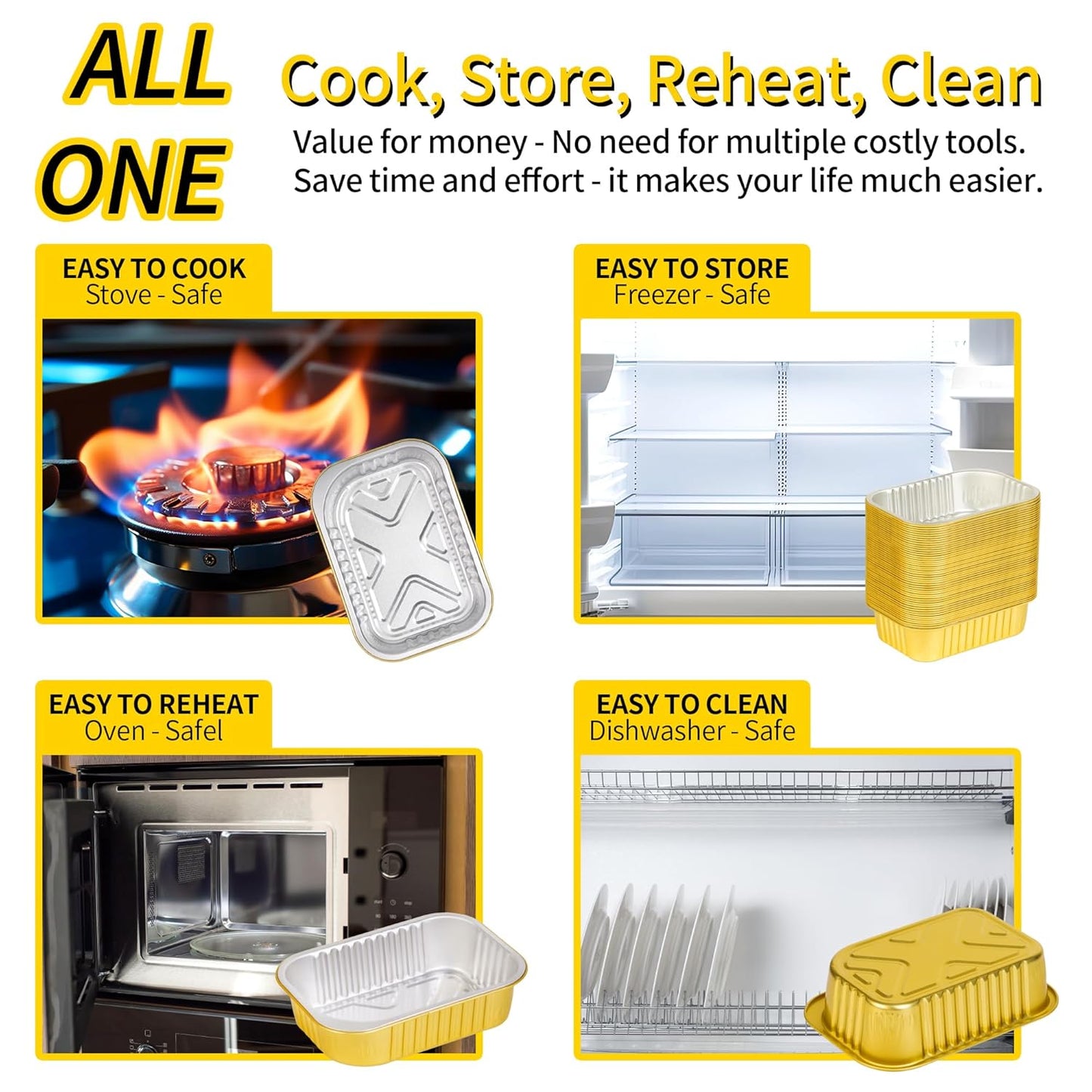 40 Pack 1.5 LB 7.2"×5"×1.8" Small Aluminum Pans with Lids Heavy Duty - 24oz Tin Foil Food Containers with Lids, Disposable Tin Foil Pans with Lids for Baking, Meal Prep, Freezer and Takeout