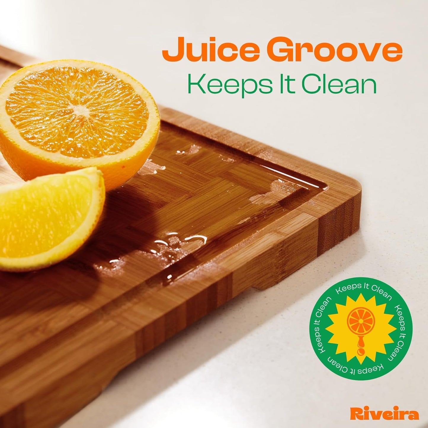 Riveira Bamboo End Grain Wood Cutting Board – Gourmet Bamboo Grandeur: 15 x 10 Wooden Cutting Boards – Wooden Cutting Boards For Kitchen Decorative – Innovative Juice Grooves End Grain Cutting Board