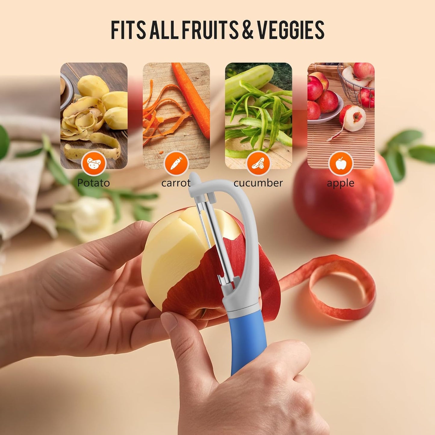 Li&Zhao Vegetable Peelers - Potato Peelers Fruit Peeler Veggie Peeler Carrot Peeler Apple Peeler Garlic Peeler kitchen tools Corn Peeler(2 Blades)