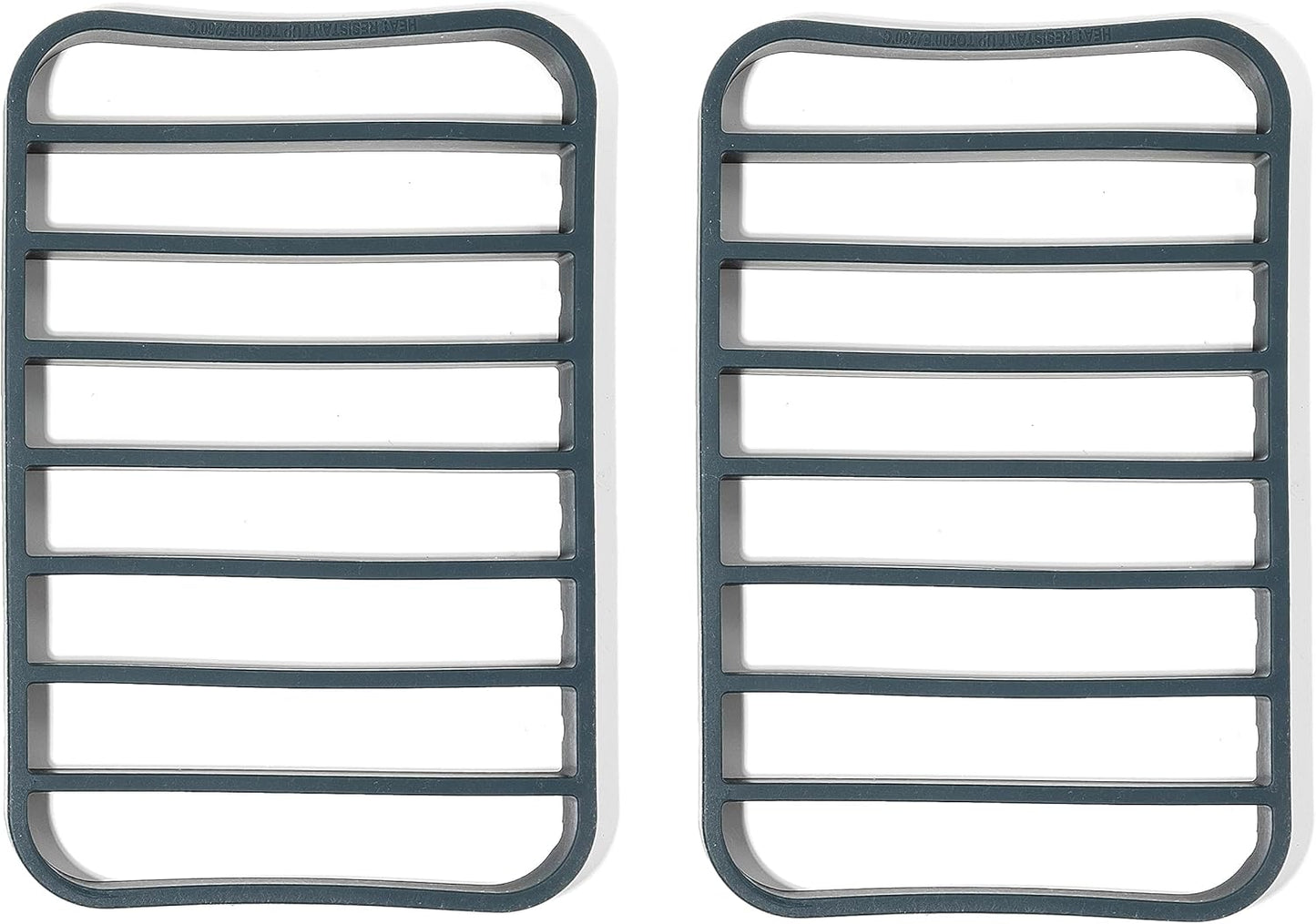 The Silicone Kitchen Silicone Roasting Rack Pan Extra Large, Dishwasher Safe, BPA Free, Non-Toxic, 7 in by 10.75 in, Navy, 2 Pack