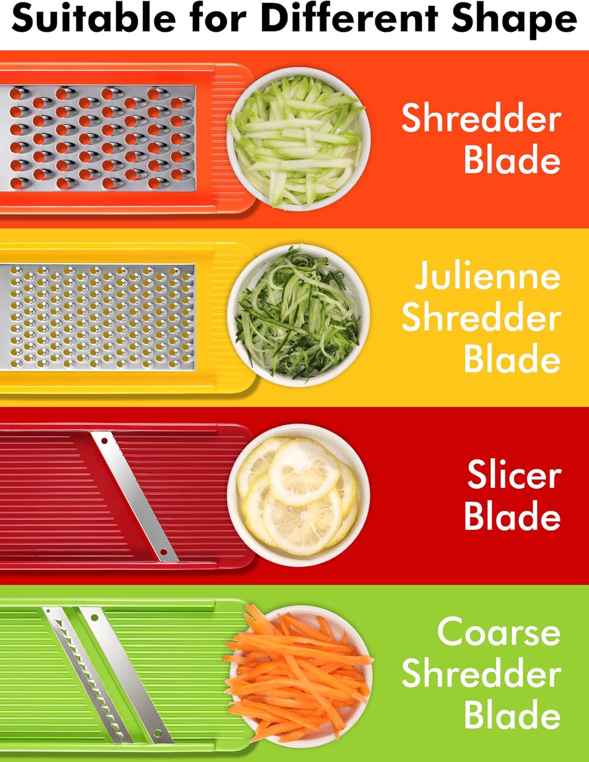 Geedel Professional Mandoline Slicer for Kitchen, Multi Purpose Vegetable Slicer Cutter, Vegetable Cutter Onion Cutter for Veggie Fruit Cheese