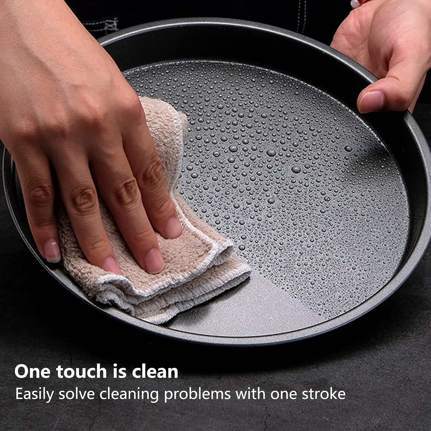 2Pcs Pizza Pan, 6in/9in/10in/12in Deep Dish Round Pizza Pan for Oven, Non Stick Thickened Carbon Steel Baking Pan for Home Kitchen, Dishwasher Safe(9in)