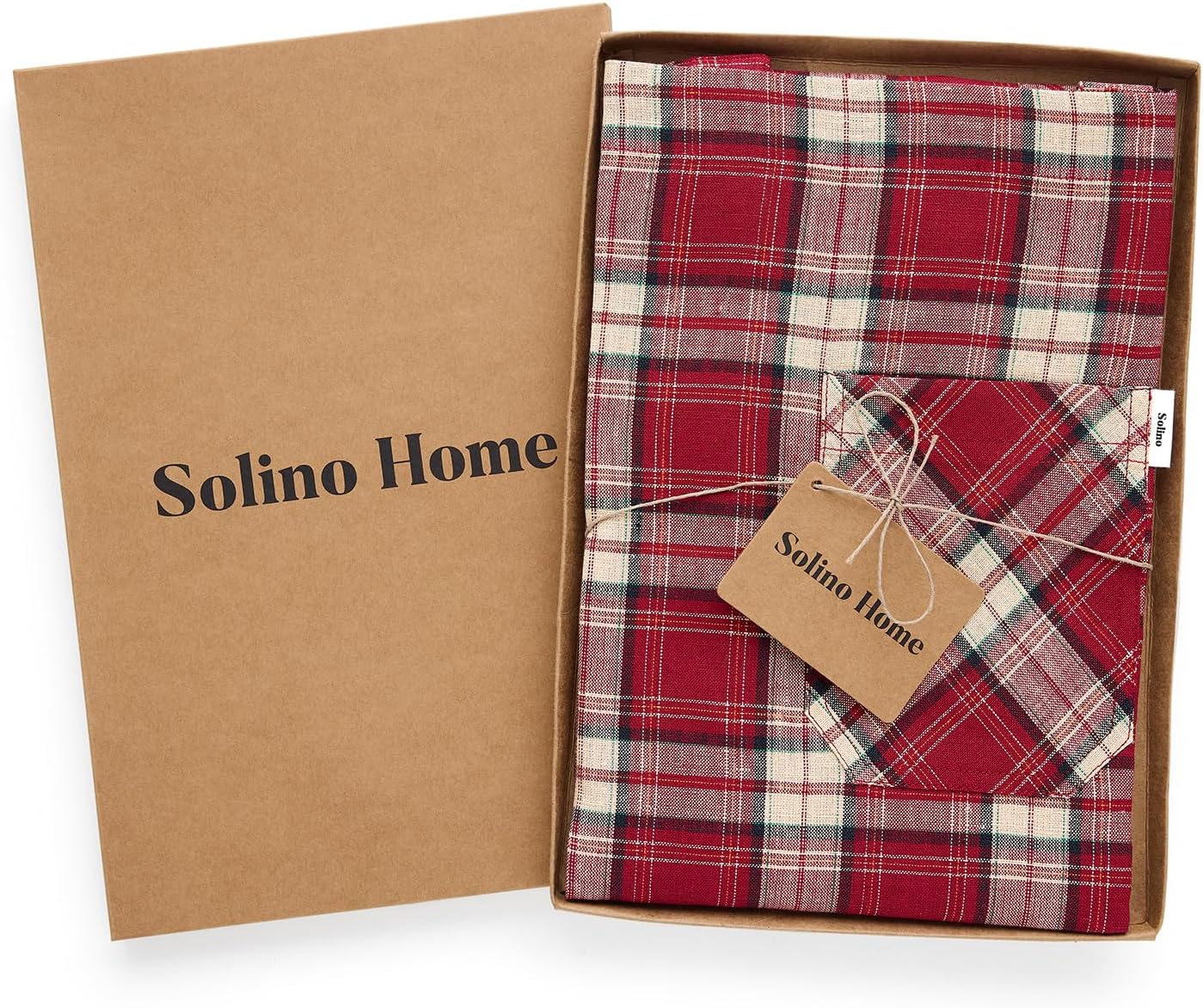 Solino Home Linen Bib Apron for Men & Women - Burgundy Kitchen Apron with Front Pockets - Handcrafted from European Flax