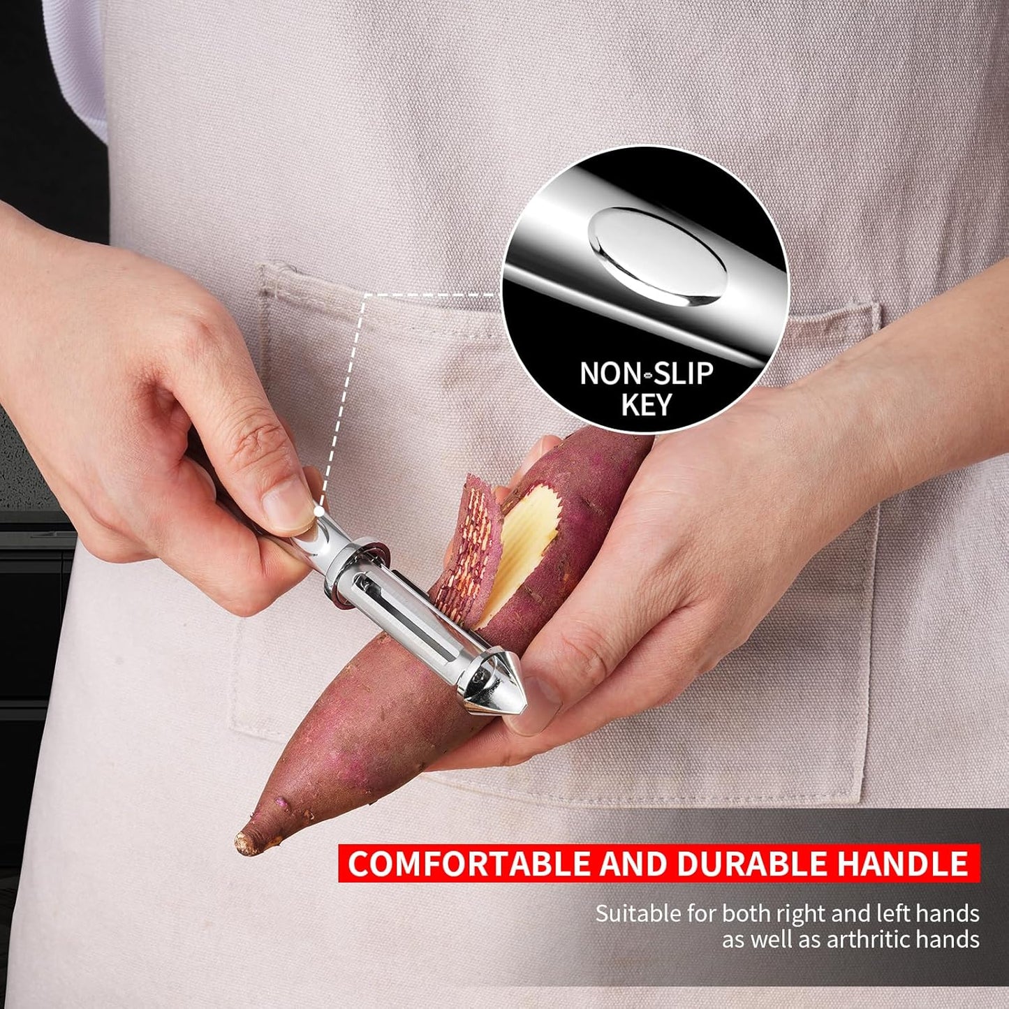 MAD SHARK Ultra Sharp Peeler,Flat/Serrated Blade 2 in 1–10 Years No-Rust,I-Shaped Stainless Steel Peelers,Vegetable Peeler with Ergonomic Non-Slip Handle,Potato Peelers for Kitchen 2pc