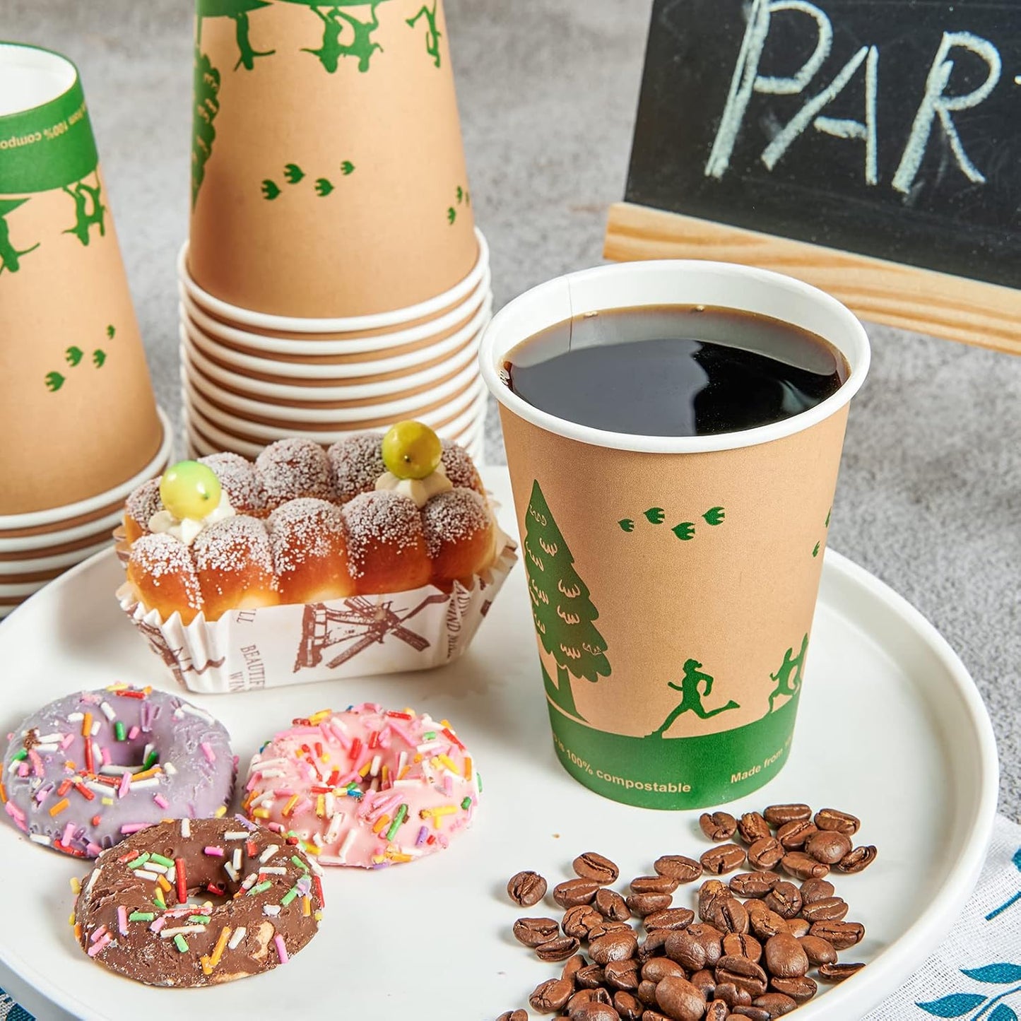 ECOLipak 240 Count 12 oz Compostable Paper Cups, Biodegradable Disposable Paper Coffee Cups with PLA Lined, Eco-friendly Hot Paper Cups for Party, Picnic,Travel,and Events