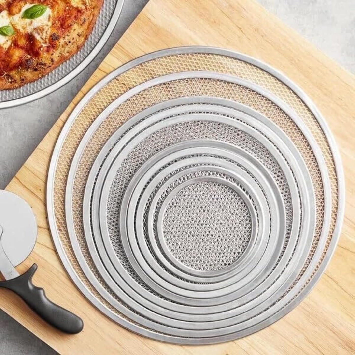 13-inch Aluminum Pizza Screen | Commercial Grade Pizza/Baking Screen for Oven | Pizza Baking Tray for Home And Restaurant | Round, Aluminum, 13-inch [1PK]