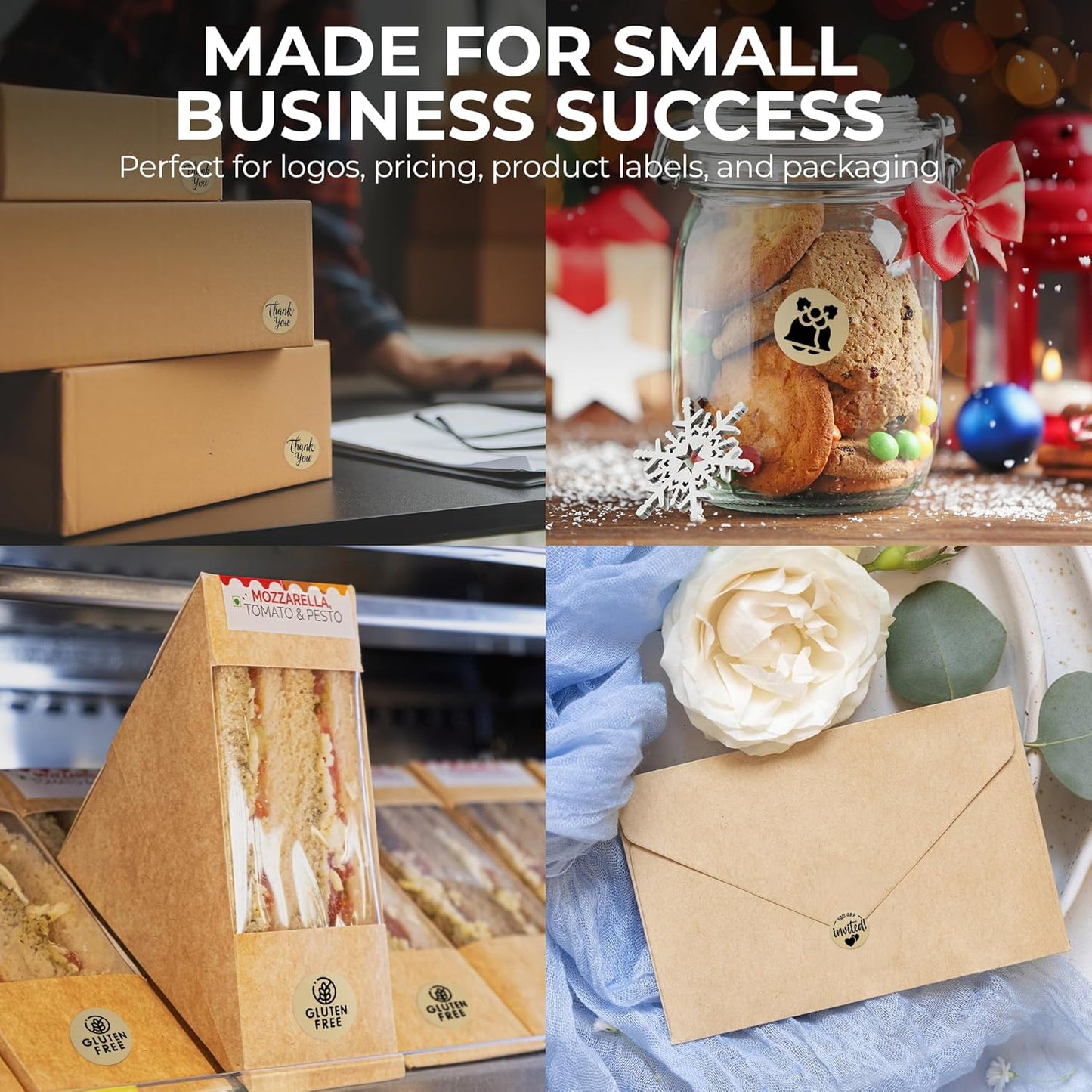 Perco Light Brown 1-inch Round Circle Thermal Sticker Labels - 735 Labels/Roll, Direct Thermal Printer Compatible, Permanent Adhesive, Vibrant Colors, Strong Hold, Perforated for Easy Use—Made in USA