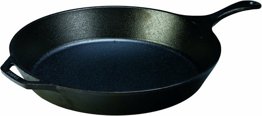 Lodge 15 Inch Cast Iron Pre-Seasoned Skillet – Signature Teardrop Handle - Use in the Oven, on the Stove, on the Grill, or Over a Campfire, Black