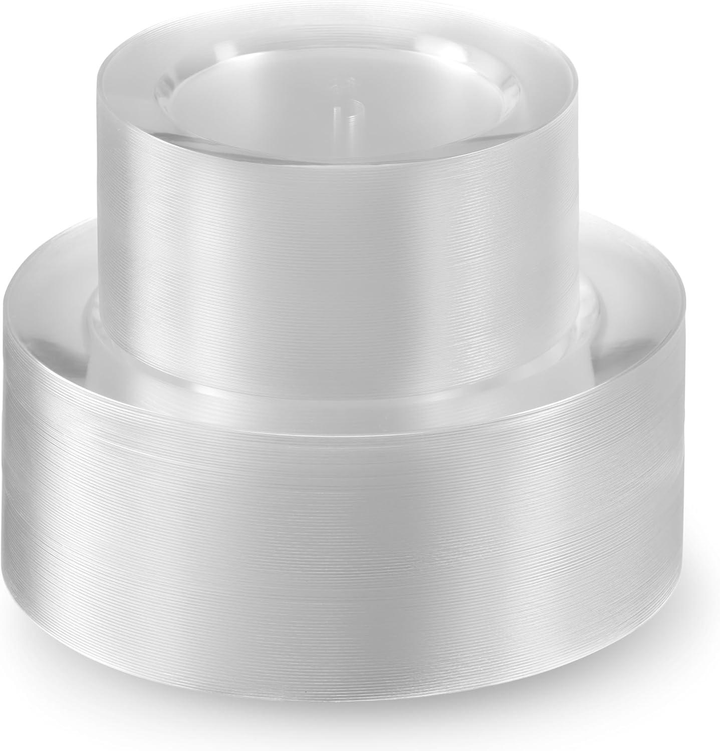 Munfix 100 Clear Plastic Plates Set, 50 Pcs 10 Inch Plastic Dinner Plates and 50 Pcs 7 Inch Plastic Dessert Plates, Elegant Fancy Heavy Duty Disposable Plates for Party, Wedding, Clear