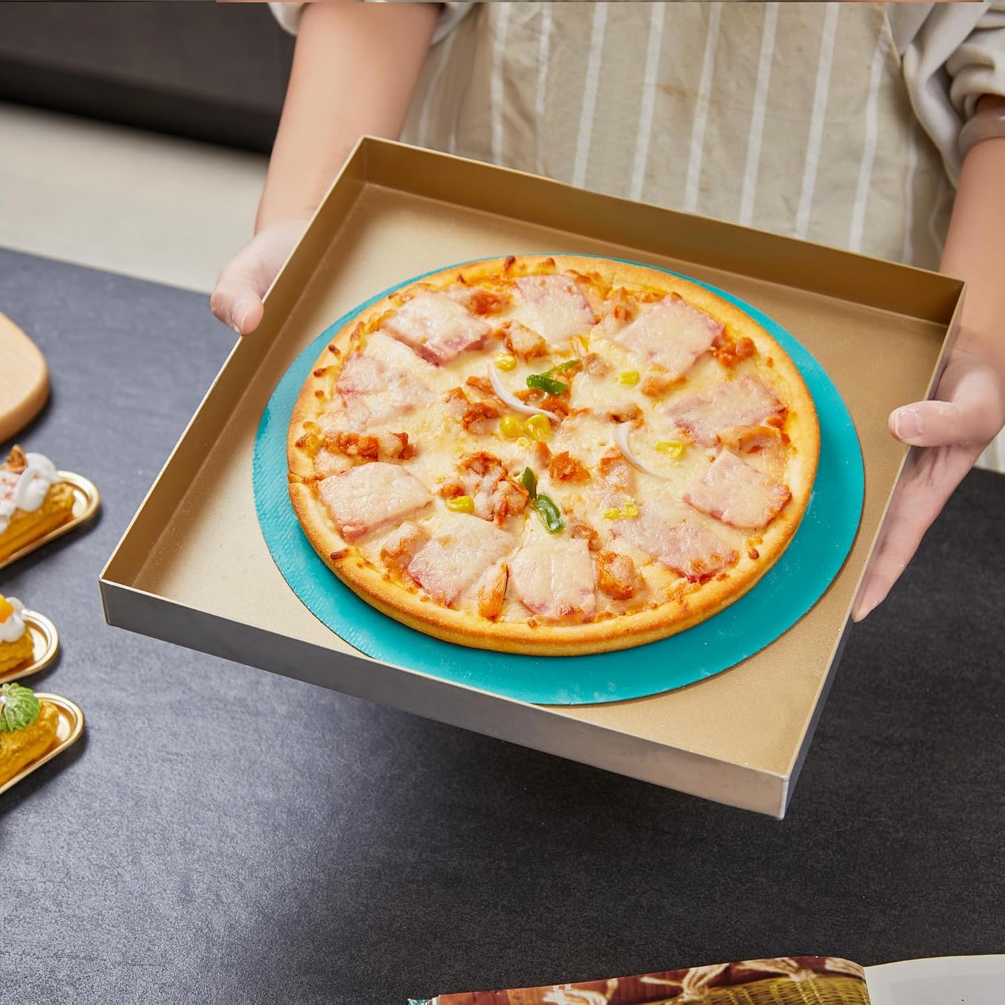 GUYDREMAT 9-Inch Silicone Baking Mats Set of 2 - Non-Adhesive, Heat Resistant Up to 480°F, Durable for Baking Cakes, Pizza, Pastries, Bread, Easy Storage, Ideal for Convection Ovens