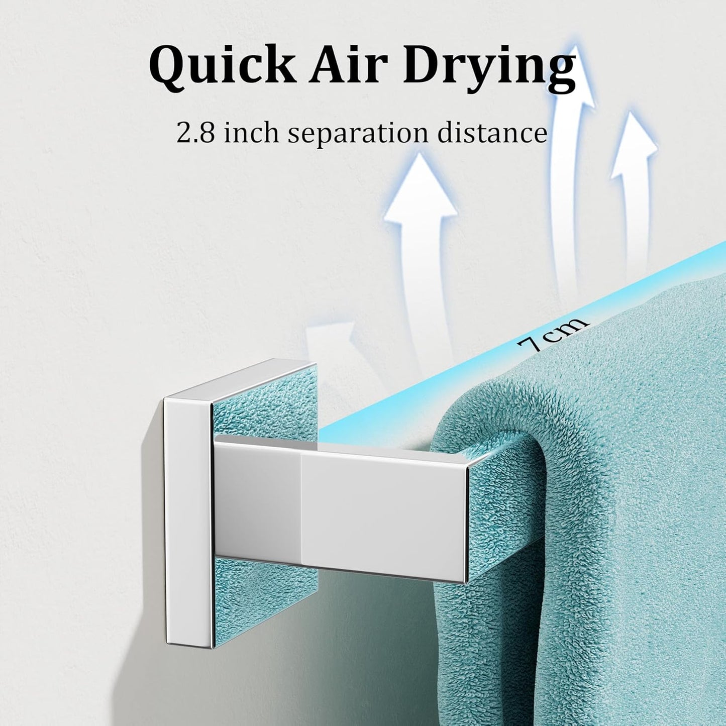 Alise Polished Chrome Towel Bars,11.82 Inch Towel Holder Towel Racks for Bathroom and Lavatory,SUS304 Stainless Steel Hand Towel Hanger Rail Wall Mount,Useable Length 10.04 Inch Towel Bar, GYT030-C