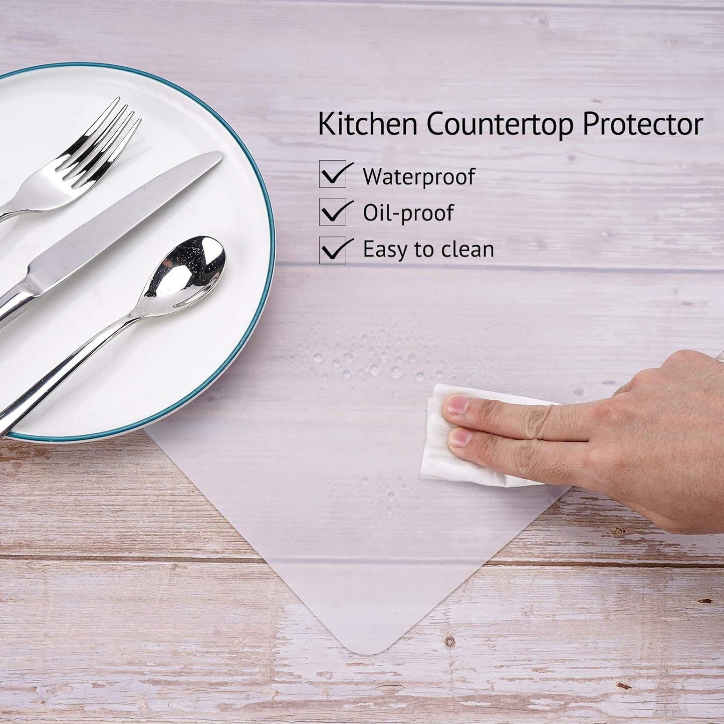 Gartful Silicone Mats for Kitchen Counter, Thicker 0.06", 25 x 17 inches Multipurpose Table Mat, Silicone Pad Desk Work Mat, Nonstick Nonskid Heat-Resistant Pad, Placemat, Semitransparent