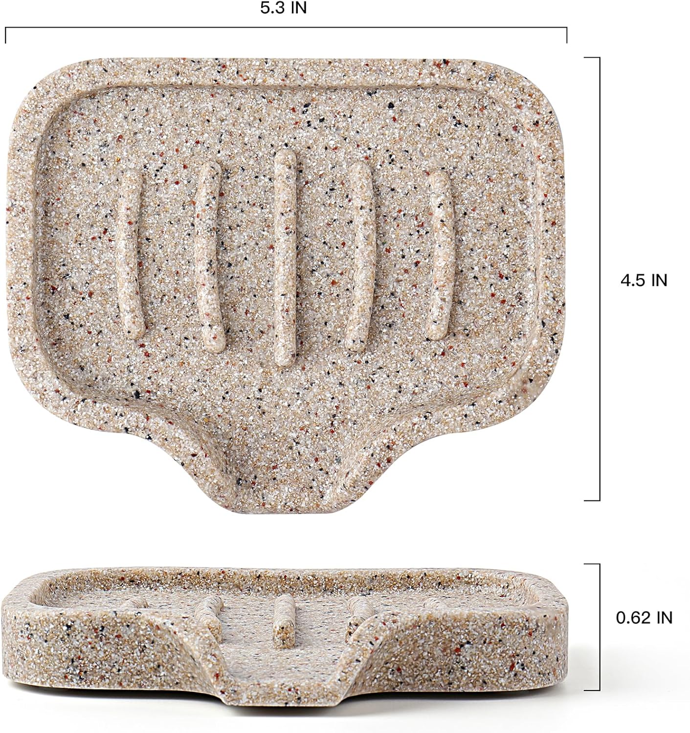 Self Draining Soap Dish- Bar Soap Holder for Shower, Large Soap Savers Soap Tray Sponge Holder for Kitchen Bathroom Bathtub Sink, Linen