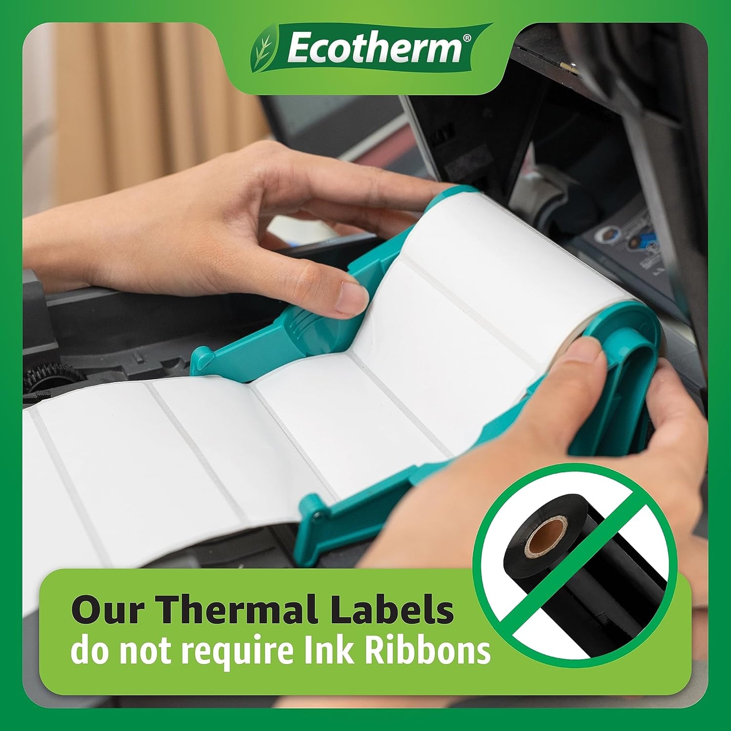 4" x 6" Thermal Labels | 6 Rolls | 2850 Labels | fits Zebra, Munbyn, Rollo, Godex, Arkscan, iDPRT, Offnova Thermal Label Printers and More | Blank White Adhesive Stickers by Ecotherm