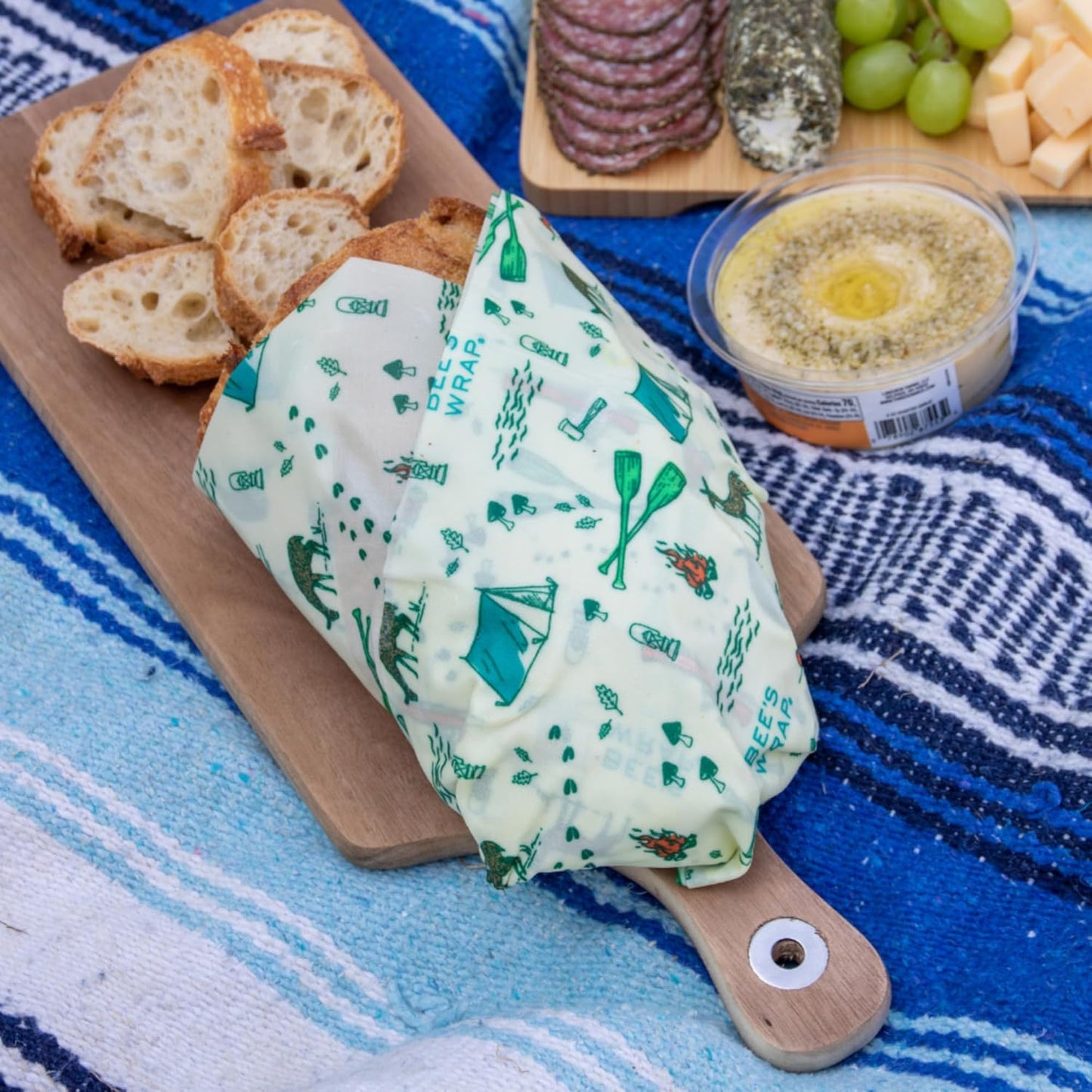 Bee's Wrap Beeswax Wraps for Food - Great Outdoors Bread Wrap - Made in USA Reusable Bread Storage Bags - Organic & Eco-Friendly Alternative to Aluminum Foil, Sourdough Bags & Plastic Wrap