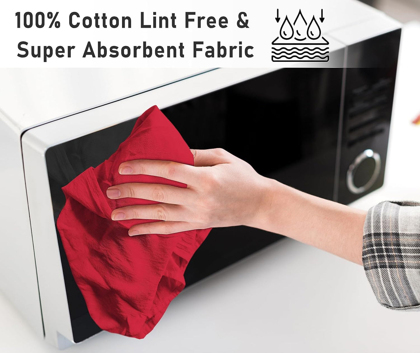 RUVANTI Flour Sack Towels 36 Pack 28x28 Inch, 100% Cotton Tea Towel, Reusable, Machine Washable, Absorbent BarTowels - Dish Cloth Perfect for Drying Dishes & Cleaning - Red