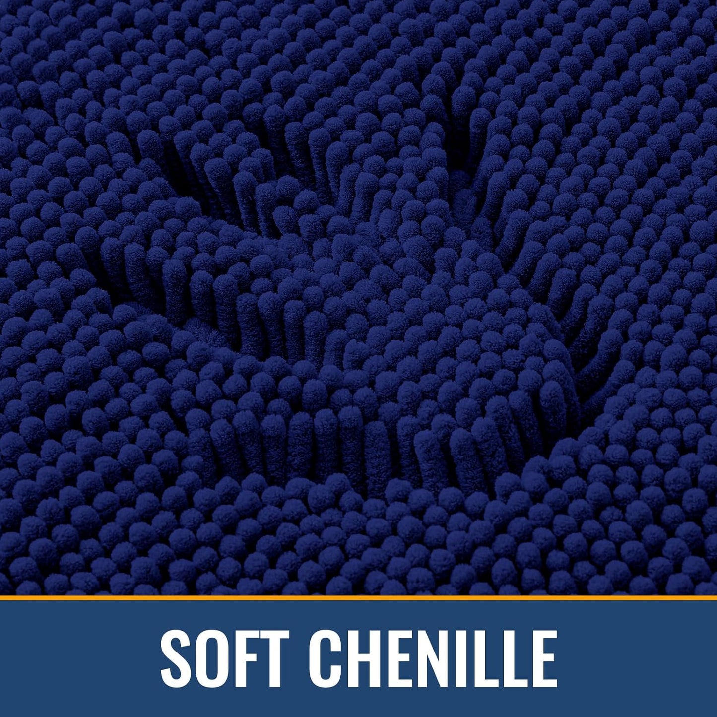 Arotive Bathroom Rugs 24x16, Extra Soft Absorbent Shaggy Chenille Bath Rugs, Machine Washable Rubber Backing Non-Slip Bath Mats for Bathroom Floor Tub and Shower, Home Decor Accessories, Navy