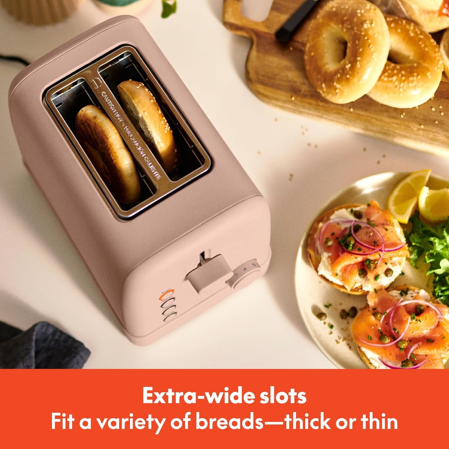 bella 2 Slice Toaster, 6 Setting Shade Control w Reheat, Cancel, Bagel & Defrost Buttons, Removable Crumb Tray, Anti Jam & Auto Shutoff, Auto Centering Guides & Cord Wrap, 900 Watt, Blossom