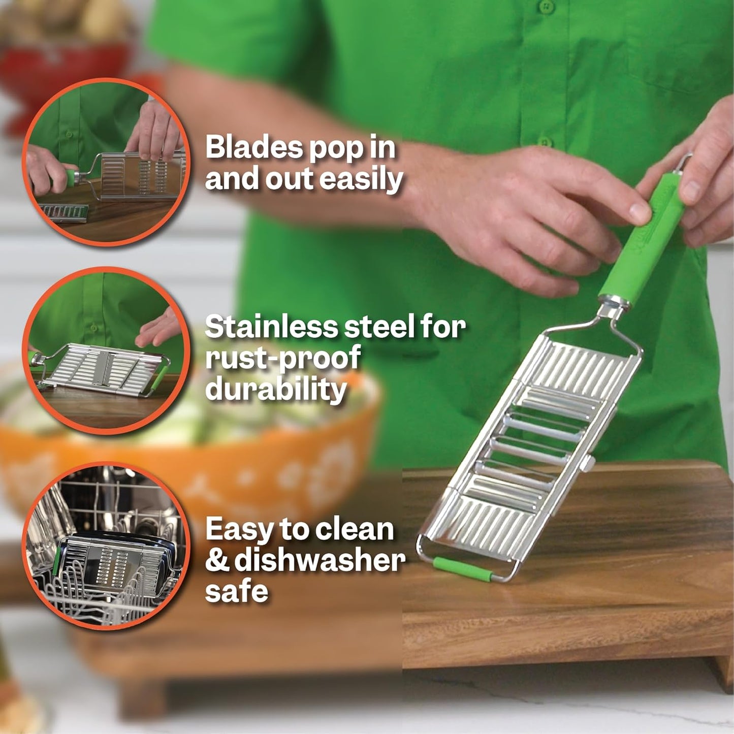 Slicer – Amazing Veggie Slicer for Effortless Kitchen Prep Made Simple! – Use it as a Food Shredder, & Grater - Multifunctional with Non-Slip Handle & Base