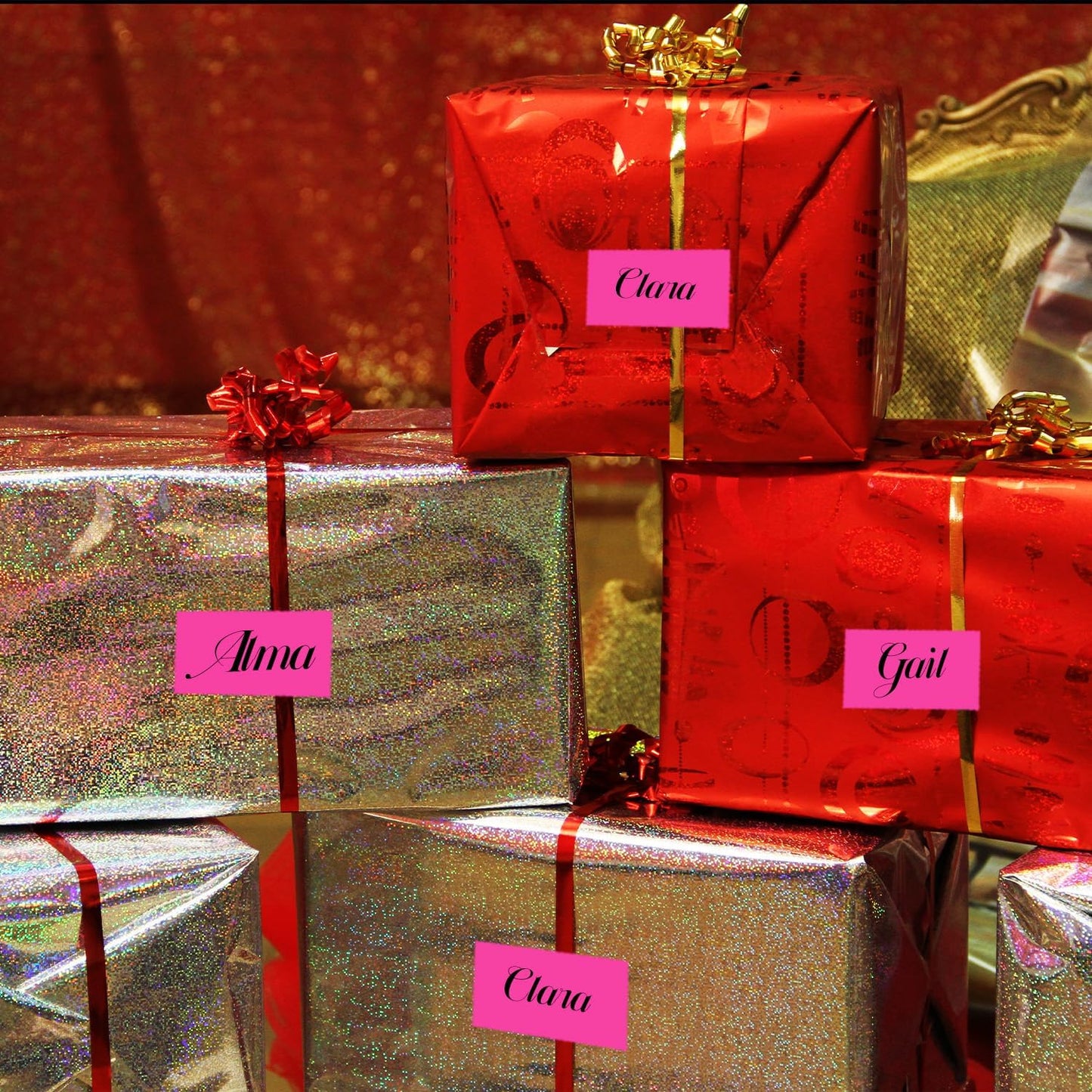 STARLIBOO Neon Colored Labels Stickers 3 x 2 Inch, Rectangle Moving Labels Stickers, 250Pcs Garage Sale Price Stickers, Adhesive Moving Labels for Boxes(Fluorescent Rose Red)