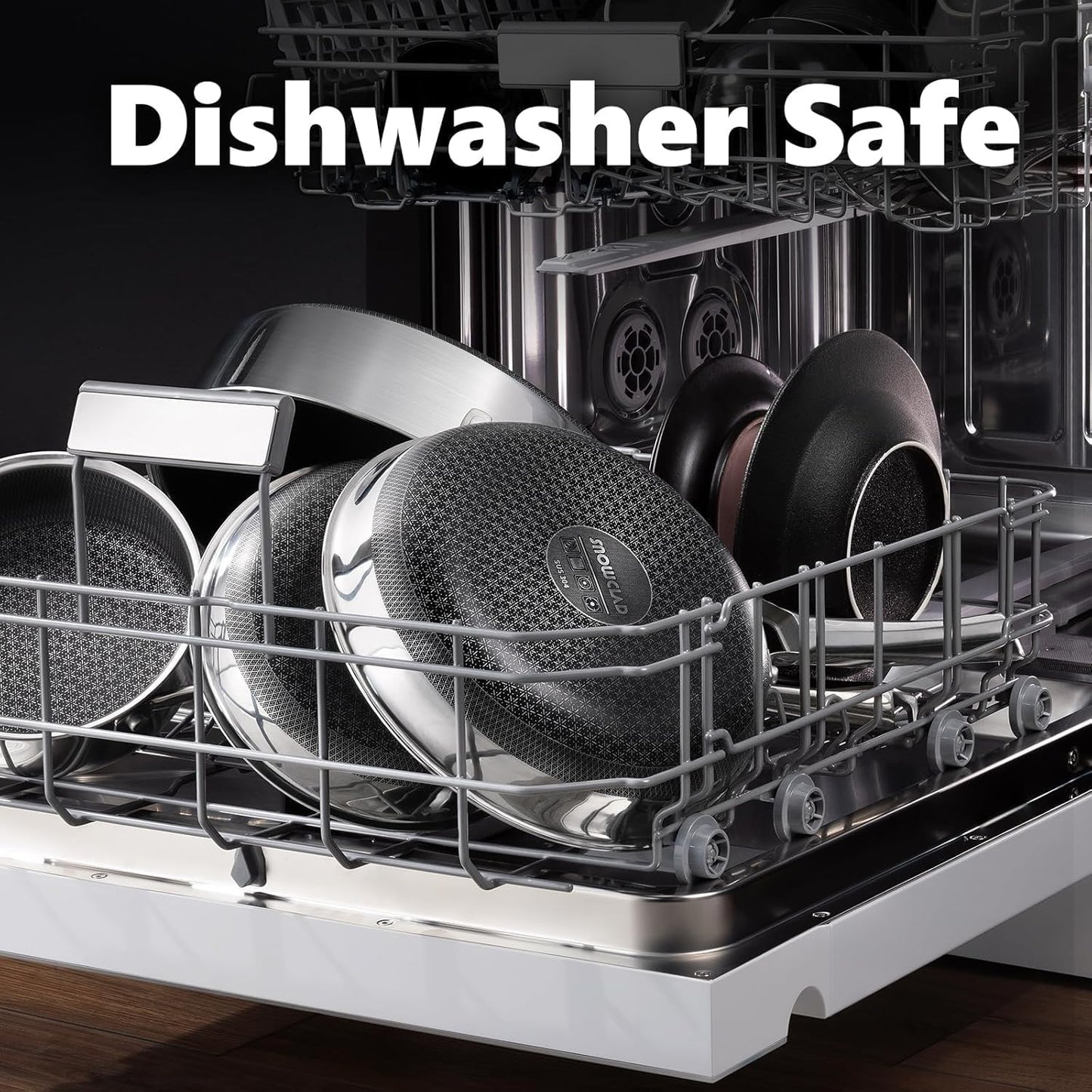 Non Stick Frying Pans 12 inch, Hybrid Frying Pans Nonstick with Lid,non stick Stainless Steel Skillets, Dishwasher and Oven-Safe Chef Pan, Induction Compatible Cooking Pan, PFOA Free Cookware