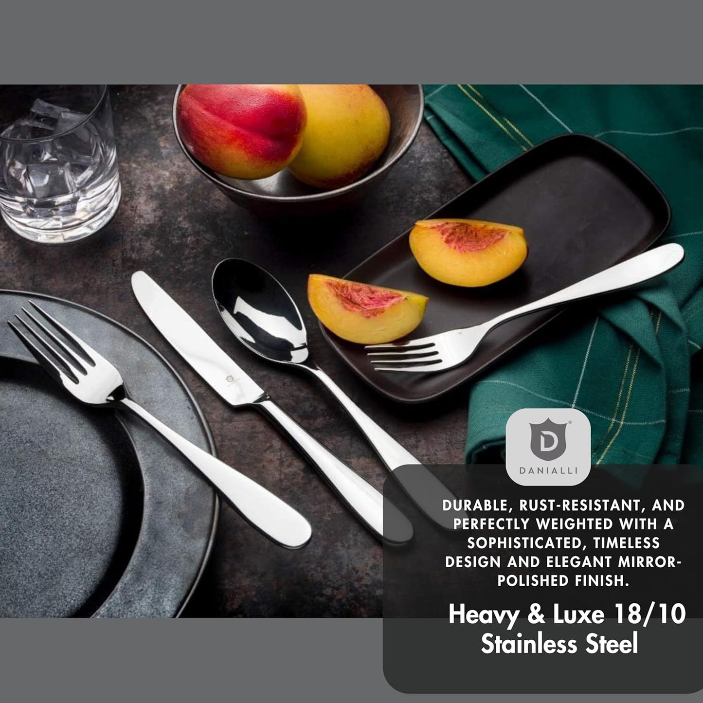 Silverware Set for 12 – 18/10 Stainless Steel Flatware, Mirror Finish, Dishwasher Safe, Rust Resistant, Heavy-Duty Cutlery for Dining and Hosting (60-Piece Set, Fidenza)