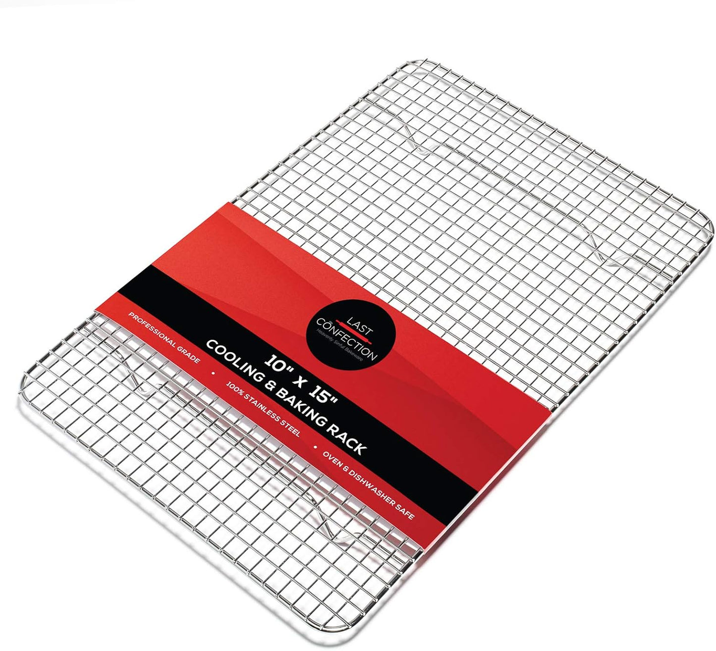 Last Confection Stainless Steel Baking & Cooling Rack - 10" x 15" - Cookie Baker's Oven Sheet Pan Wire Rack