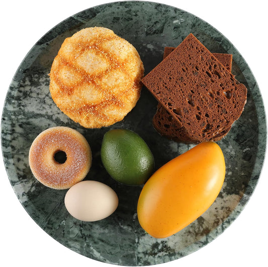 Marble Lazy Susan, 12in Lazy Susan Turntable Organizer for Cabinet Pantry Kitchen Countertop Fridge Bathroom Makeup Vanity Countertop, Detachable Lazy Susan for Table Top, Italian Green