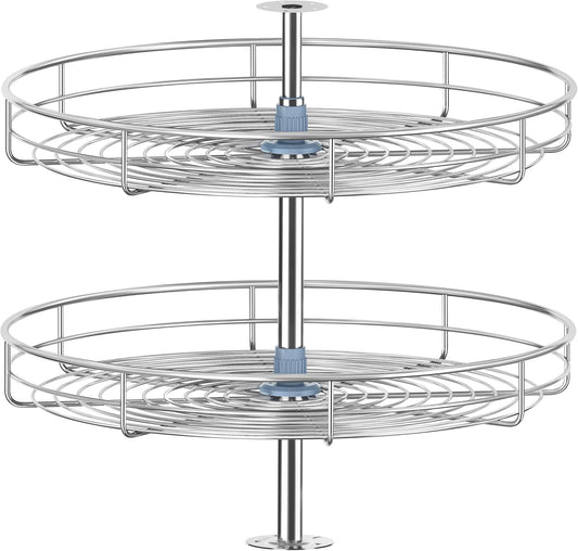24" Lazy Susan Turntable for Cabinet - Corner Cabinet Organizer for Kitchen, Full Circle Corner Cabinet Lazy Susan Replacement Shelves Rotating Rack for Corner Base