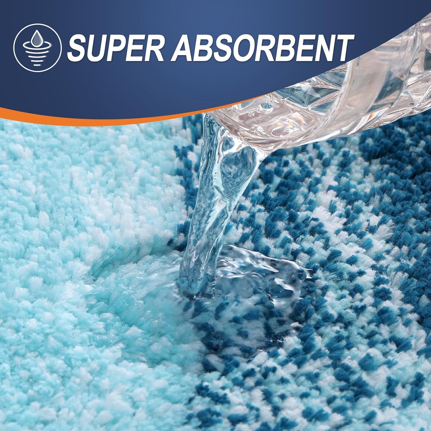 OLANLY Bathroom Runner Rugs 44x24, Extra Soft Absorbent Microfiber Bath Rugs, Rubber Backing, Quick Dry, Washable Bath Mats for Bathroom Floor, Tub and Shower, Home Decor Accessories, Peacock Blue