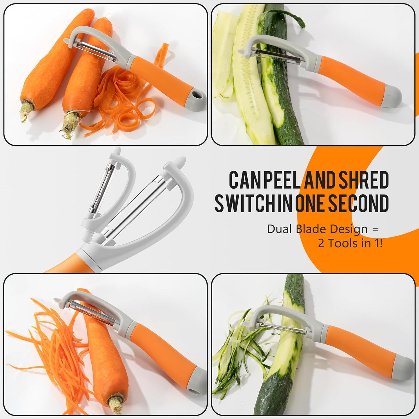 Li&Zhao Vegetable Peelers - Potato Peelers Fruit Peeler Veggie Peeler Carrot Peeler Apple Peeler Garlic Peeler kitchen tools Corn Peeler (2 Blades)