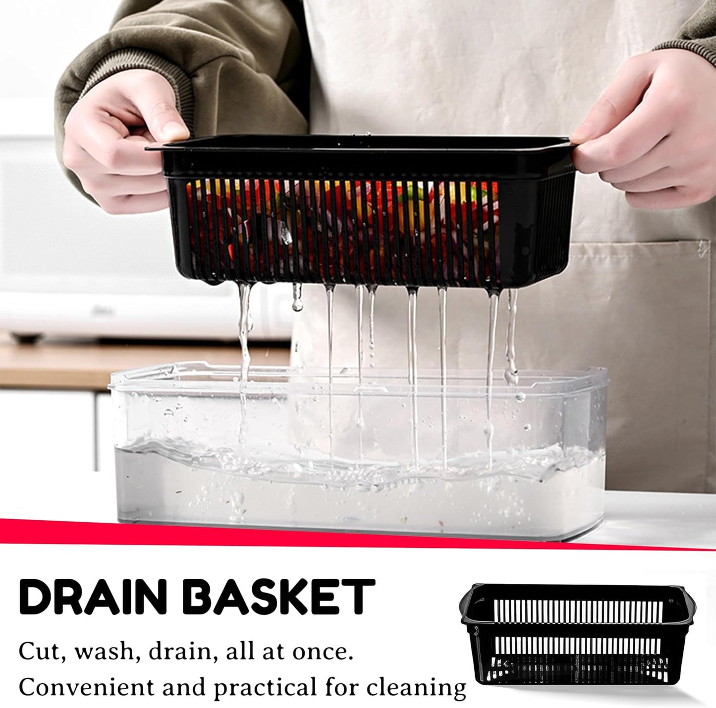 Vegetable Chopper,25 in 1 Multifunctional Food Chopper with Container,Kitchen Vegetable Slicer Dicer Cutter,Veggie Chopper Fruit Salad Potato,13 Blade Stainles Steel Blades（White）