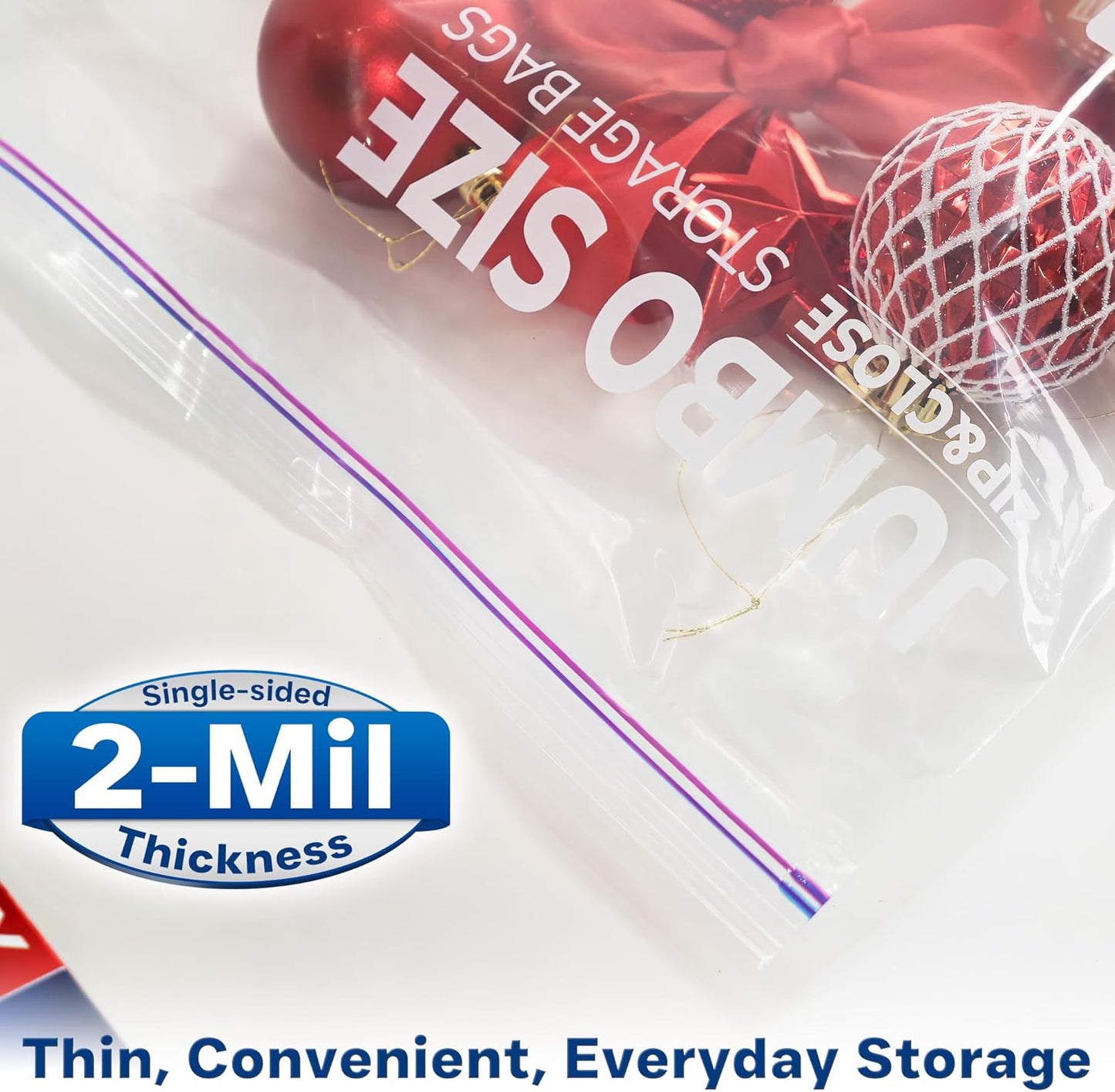 Large Storage Bags, 16"x20" Jumbo Plastic Bag, BPA Free, 3.5 Gallon XL Zipper Lock Baggies for Clothes Pillow Travel Moving - 30 Roomy Bags