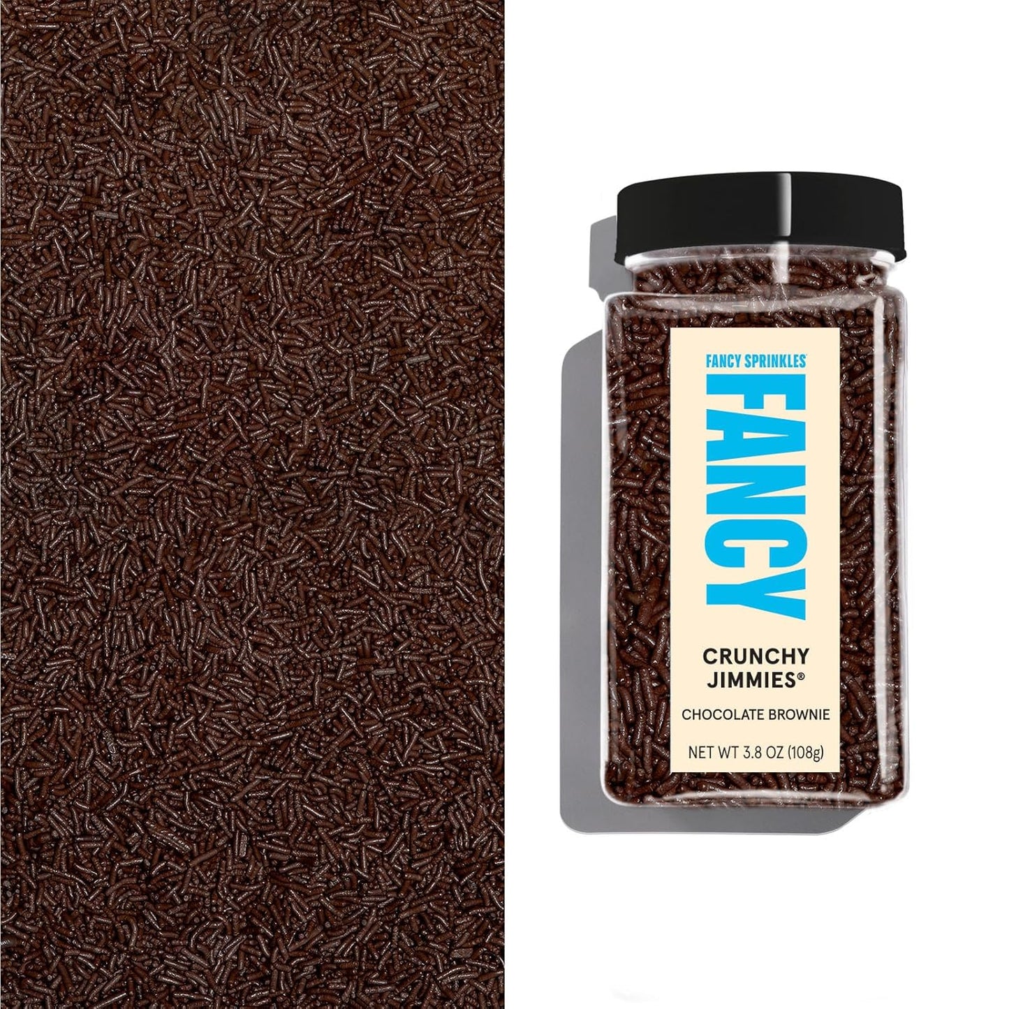 Fancy Sprinkles Chocolate Jimmies Crunchy Sprinkles, Real Sugar, For Ice Cream, Cookies, Cakes, Cupcakes, Dessert Decorating Sprinkles (0.5c)