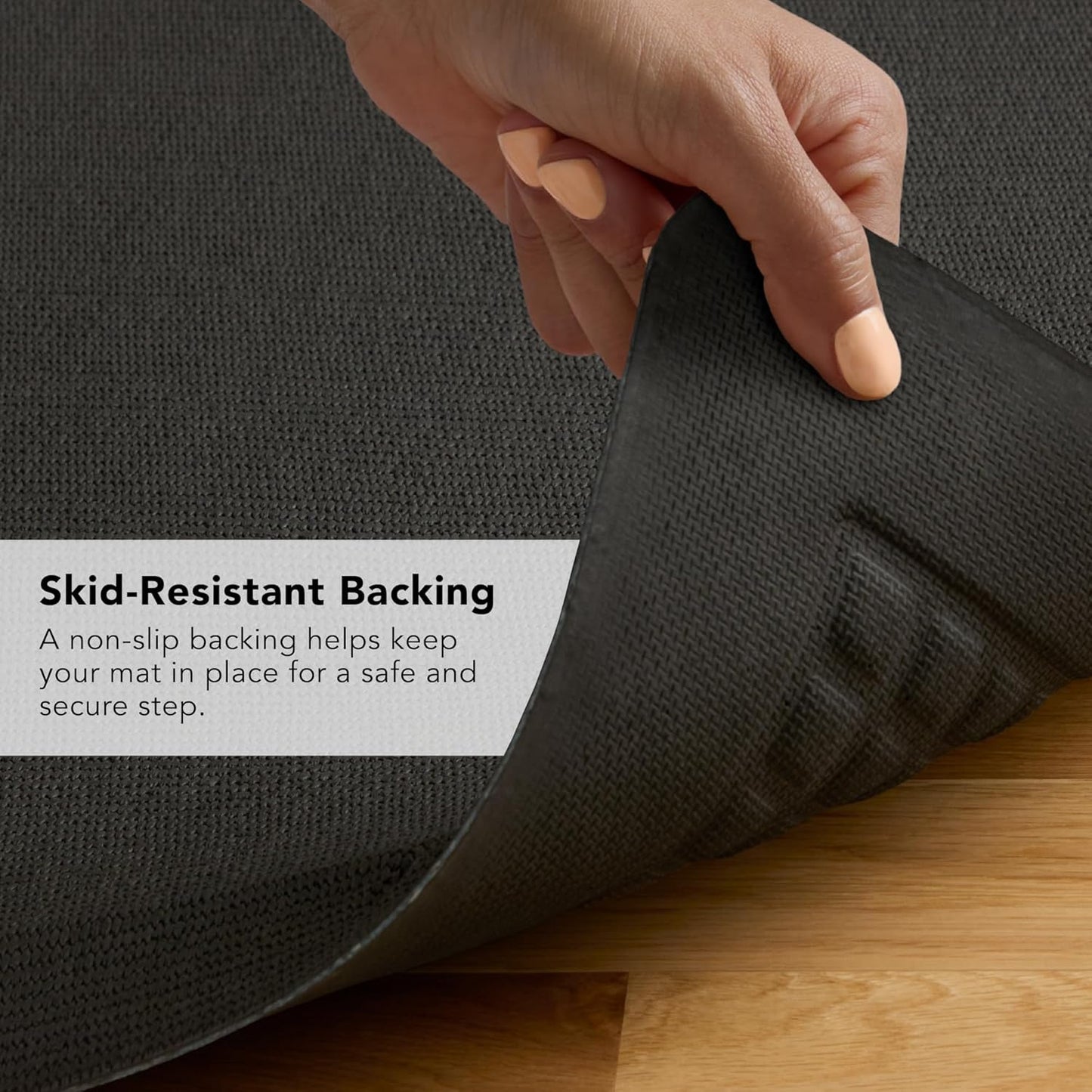 KitchenAid Gourmet Series Kitchen Comfort Gel Mat, Solid Basketweave, Charcoal Grey, 20"x39"