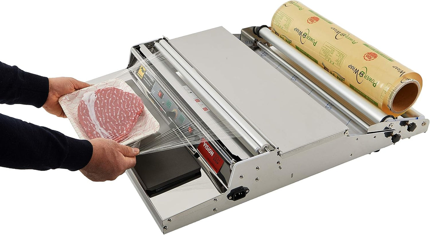 VisionTechShop VTH-500, 20 Inch / 500 mm Hand Wrapping Machine Film Wrapper for Food Packaging, Large Tray, MADE IN KOREA